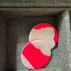 Pink and White Jumbo Studs